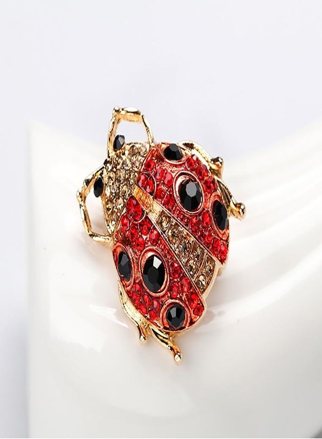 Izpack Ladybug Rhinestone Laple Brooch Pin for Women Girls Crystal Golden Plated Animal Pins Clip Sweater Scarves Hat Suit Dress Backpack Badge Brooches Cute Jewelry Gifts Birthday - Image 5